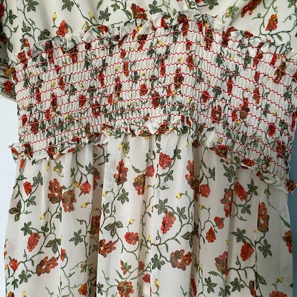 MAX STUDIO Floral Sleeve Midi Dress(XS) - Picture 2 of 10